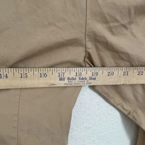 Andrew & Co Women’s Blouse L Tan Lace-Up Long Sleeve Victorian Romantic Cotton - Picture 6 of 10